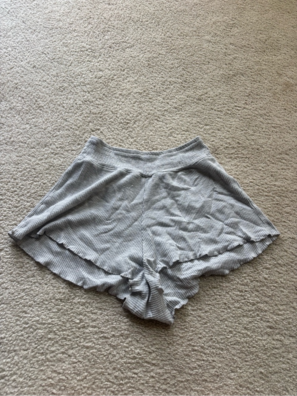 LA Girl Light Gray Ribbed Lounge Shorts